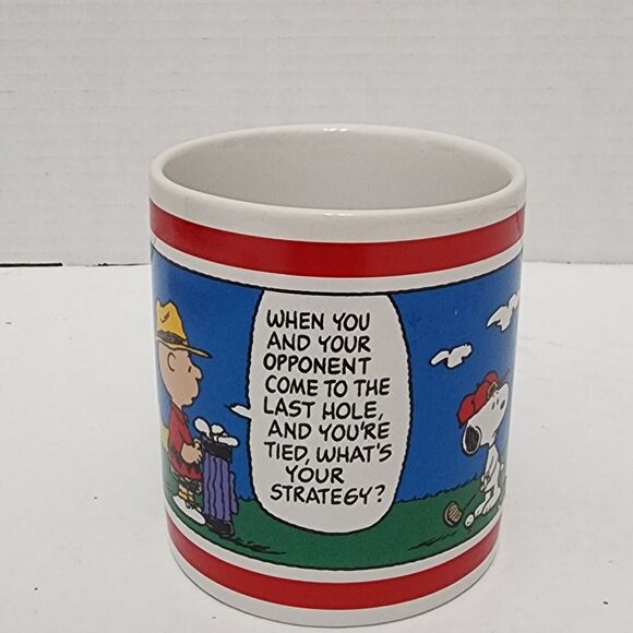 UFS Golf Gift & Gallery Coffee Mug Peanuts Snoopy Charlie Brown Golf Cup 1998 - Picture 2 of 9